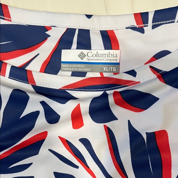 Columbia Red and Blue Leaf Print Dress - Picture 3 of 4